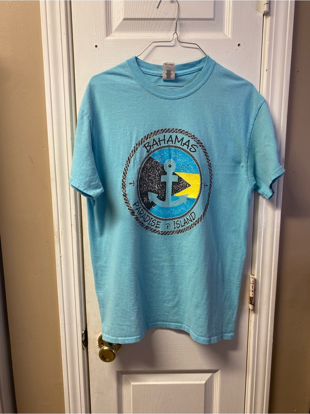 Gildan Light Blue Bahamas Anchor Graphic Tee